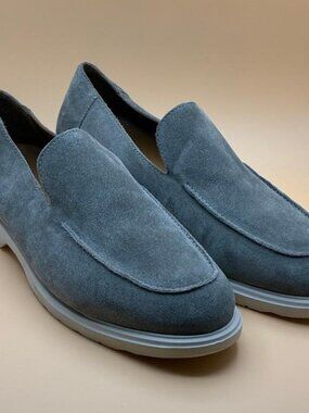 FRYE Connor Venetian Gray Suede Moc Loafers Mens 12M Slip On Shoes DISCONT